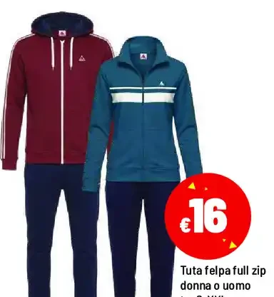 Tuta felpa full zip donna o uomo