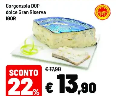 Gorgonzola DOP dolce Gran Riserva