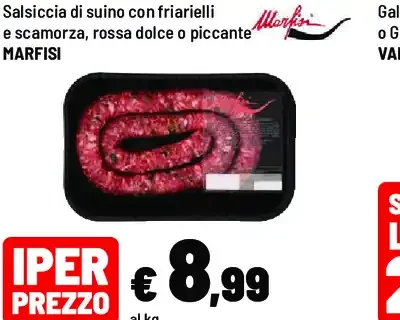 Salsiccia di suino con friarielli e scamorza