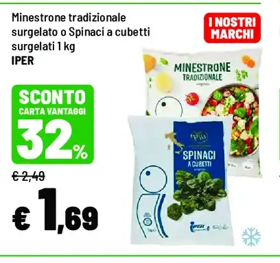 Minestrone tradizionale o spinaci