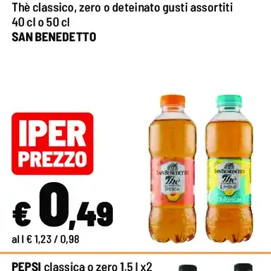 Thè classico, zero o deteinato San Benedetto