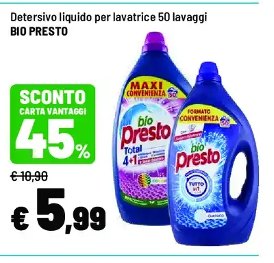 Detersivo liquido lavatrice Bio Presto