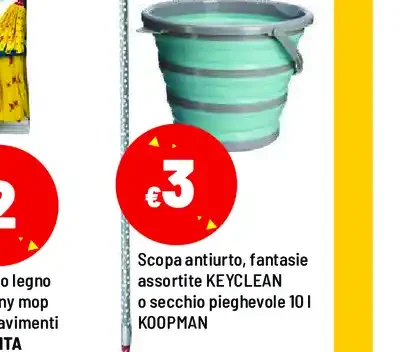 Scopa antiurto o secchio pieghevole