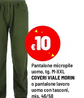Pantalone micropile uomo