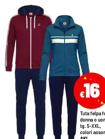 Tuta felpa full zip donna o uomo