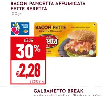 Bacon pancetta affumicata Fette Beretta