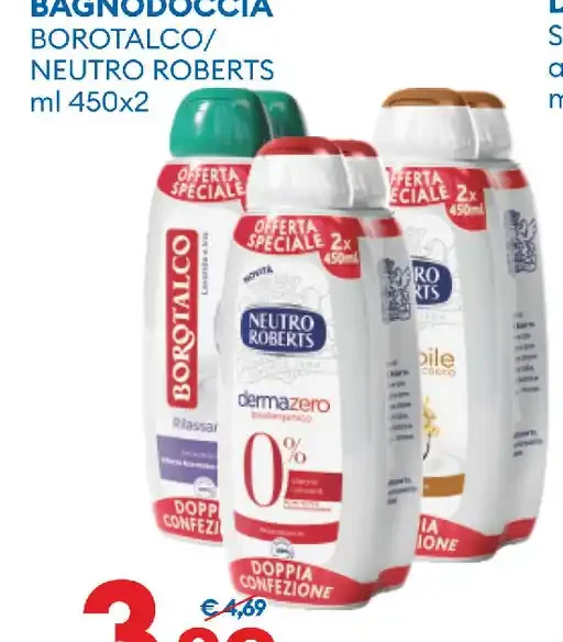 Bagnodoccia Borotalco o Neutro Roberts
