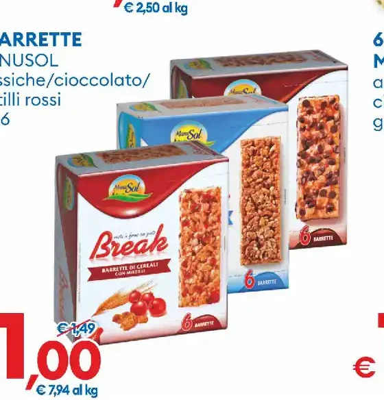 Barrette ai cereali assortite