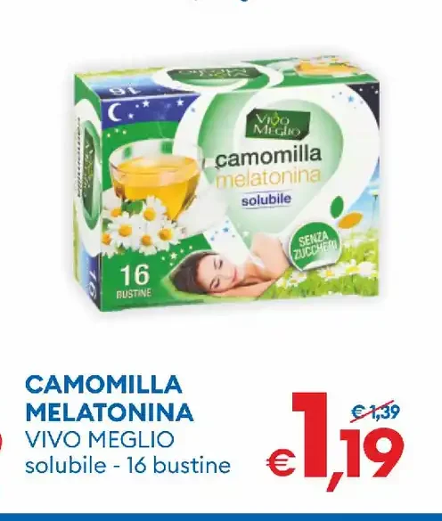 Camomilla melatonina solubile