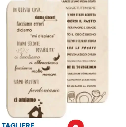 Tagliere con frasi