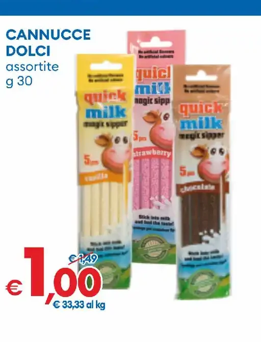 Cannucce dolci assortite