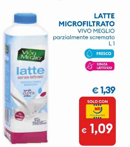 Latte microfiltrato parzialmente scremato
