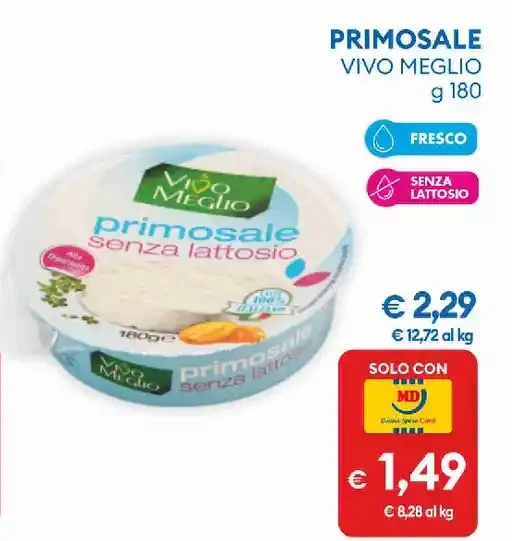 Primosale senza lattosio