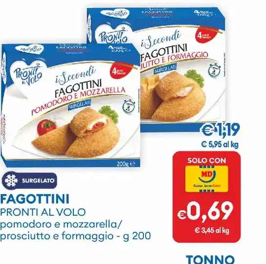 Fagottini pomodoro e mozzarella/prosciutto e formaggio