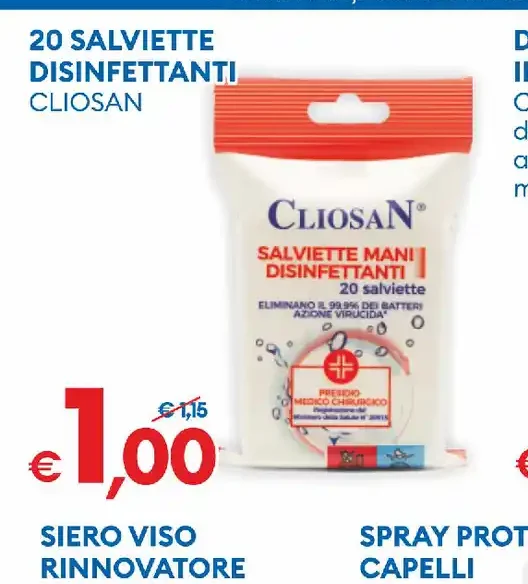 Salviette disinfettanti Cliosan
