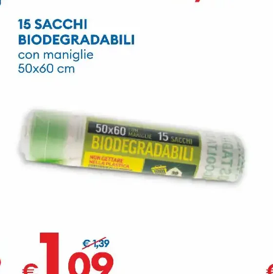 Sacchi biodegradabili con maniglie