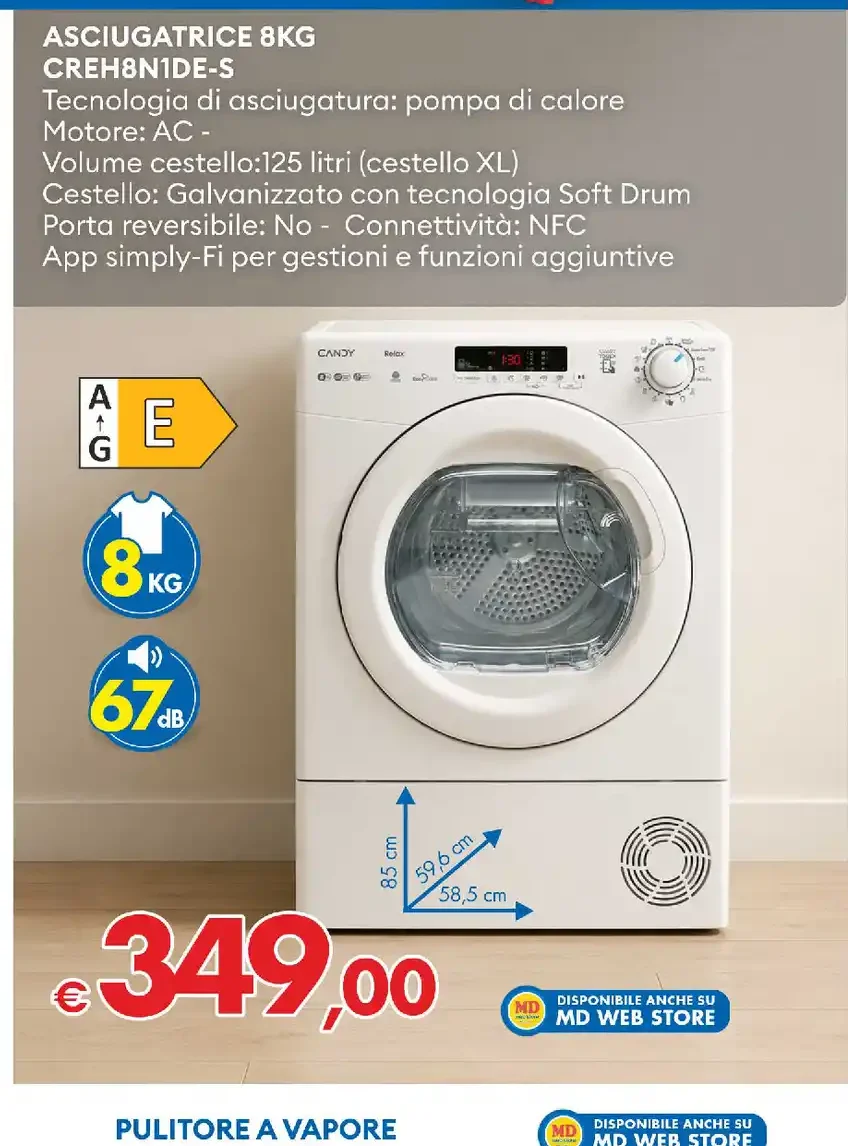 Asciugatrice 8 kg