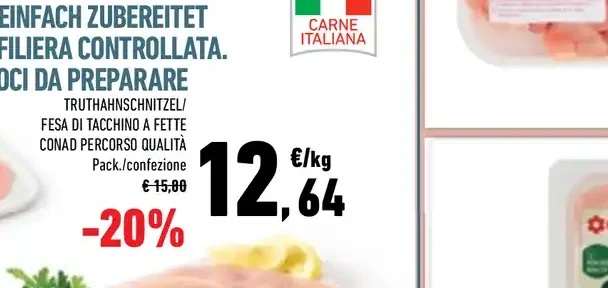 Fesa di tacchino a fette Conad Percorso Qualità