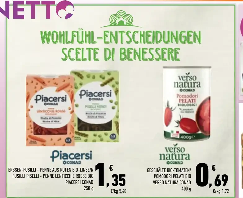 Piselli e lenticchie rosse Piacersi