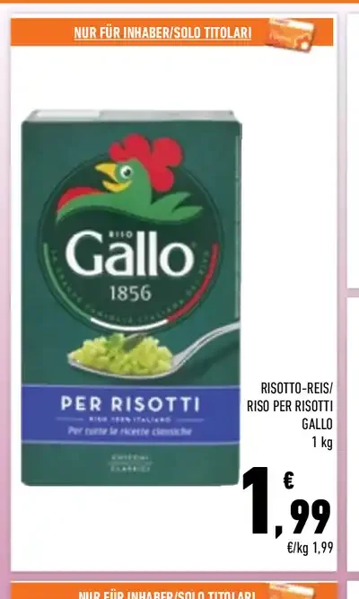 Riso per risotti Gallo