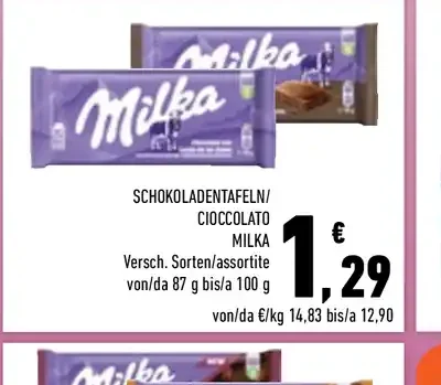 Tavoletta di cioccolato Milka