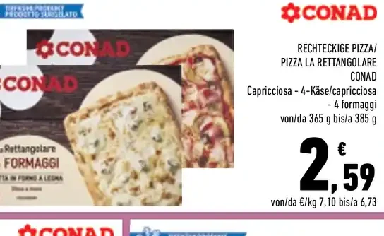 Pizza rettangolare assortita Conad