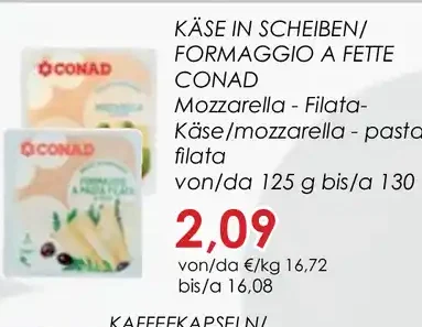 Mozzarella a fette Conad