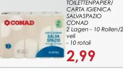 Carta igienica salvapazio Conad