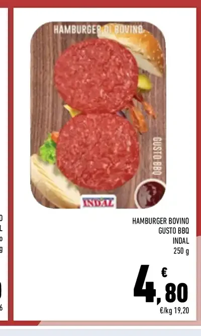 Hamburger bovino gusto BBQ