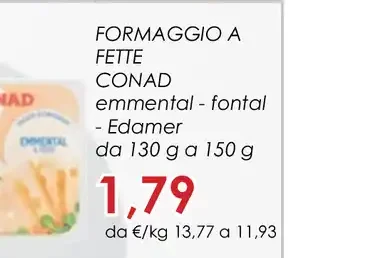 Formaggio a fette Conad Emmental Edamer
