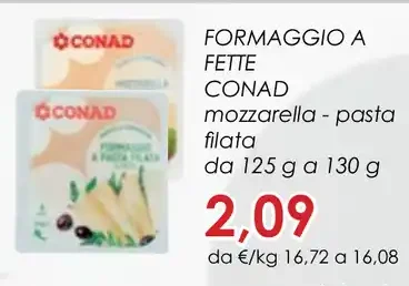 Formaggio a fette Conad mozzarella