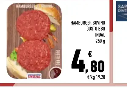 Hamburger bovino gusto BBQ