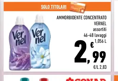 Ammorbidente concentrato Vernel assortiti