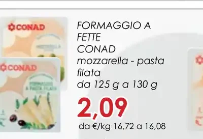 Formaggio a fette Conad mozzarella