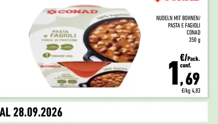 Pasta e fagioli Conad