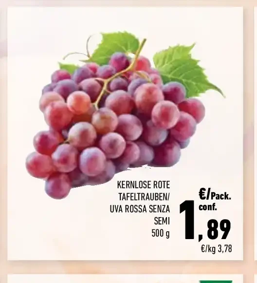 Uva rossa senza semi