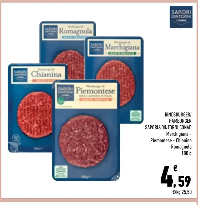 Hamburger di manzo assortiti