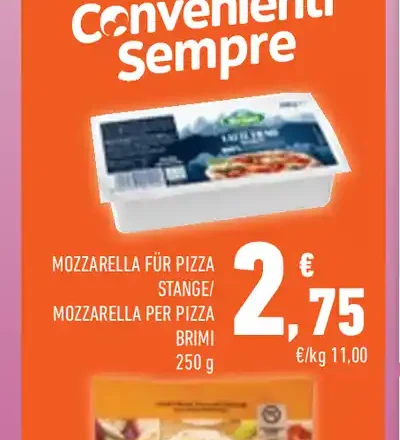 Mozzarella per pizza