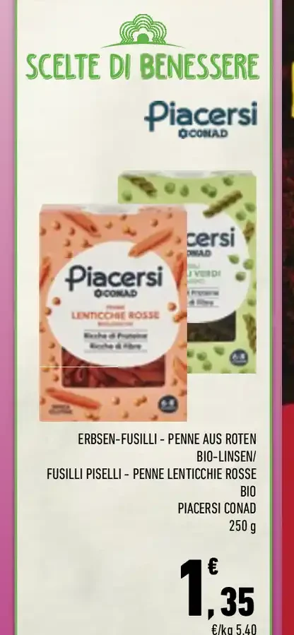 Pasta di legumi Piacersi Conad