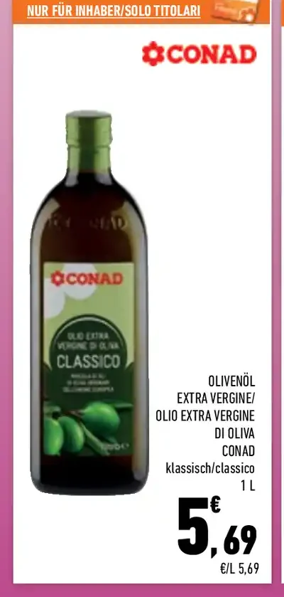 Olio extravergine di oliva Conad
