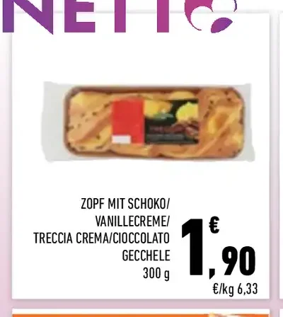 Treccia crema e cioccolato