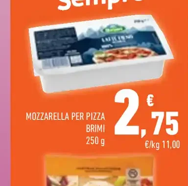 Mozzarella per pizza