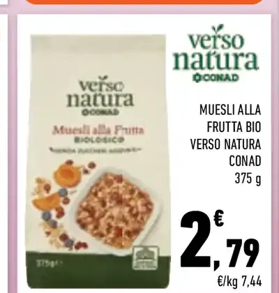 Muesli alla frutta bio Verso Natura Conad