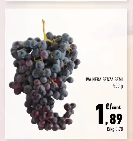 Uva nera senza semi