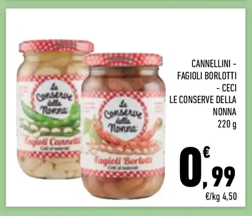 Fagioli e ceci in conserva
