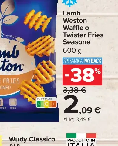 Lamb Weston Waffle o Twister Fries Seasoned