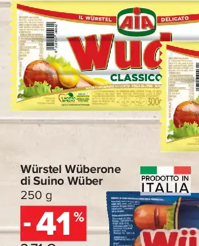 Würstel Wüberone di Suino Wüber