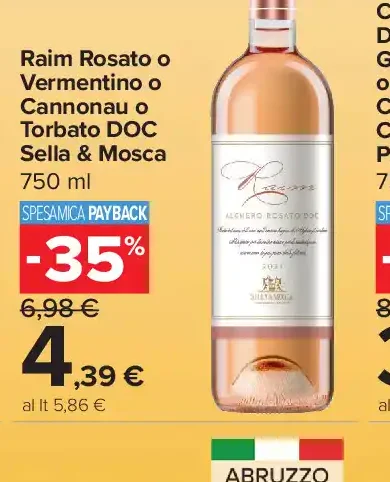 Raim Rosato o Vermentino o Cannonau o Torbato DOC Sella & Mosca