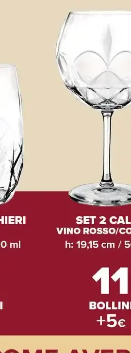 Set 2 calici vino rosso/cocktail RCR Diamonds