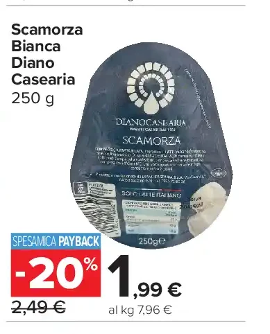 Scamorza Bianca Diano Casearia